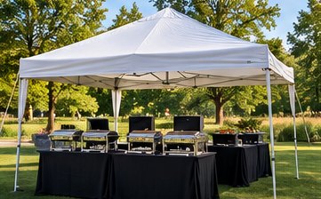 White frame tent